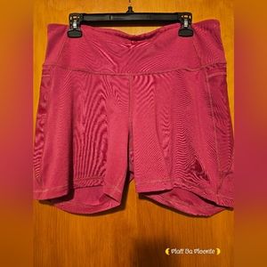 Old Navy High Waisted PowerPress Compression Bike Shorts -XL Fuschia